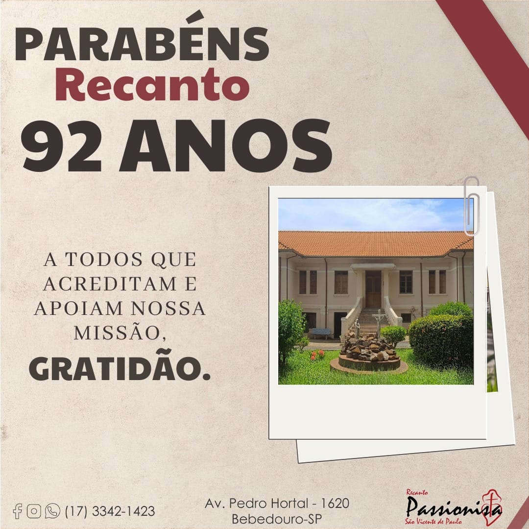 Parabns Recanto! 92 Anos 