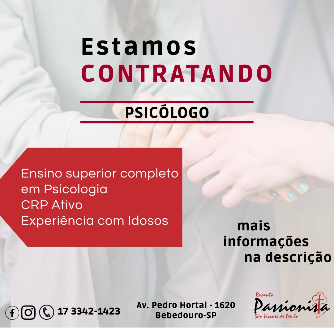 Estamos contratando: Psiclogo 